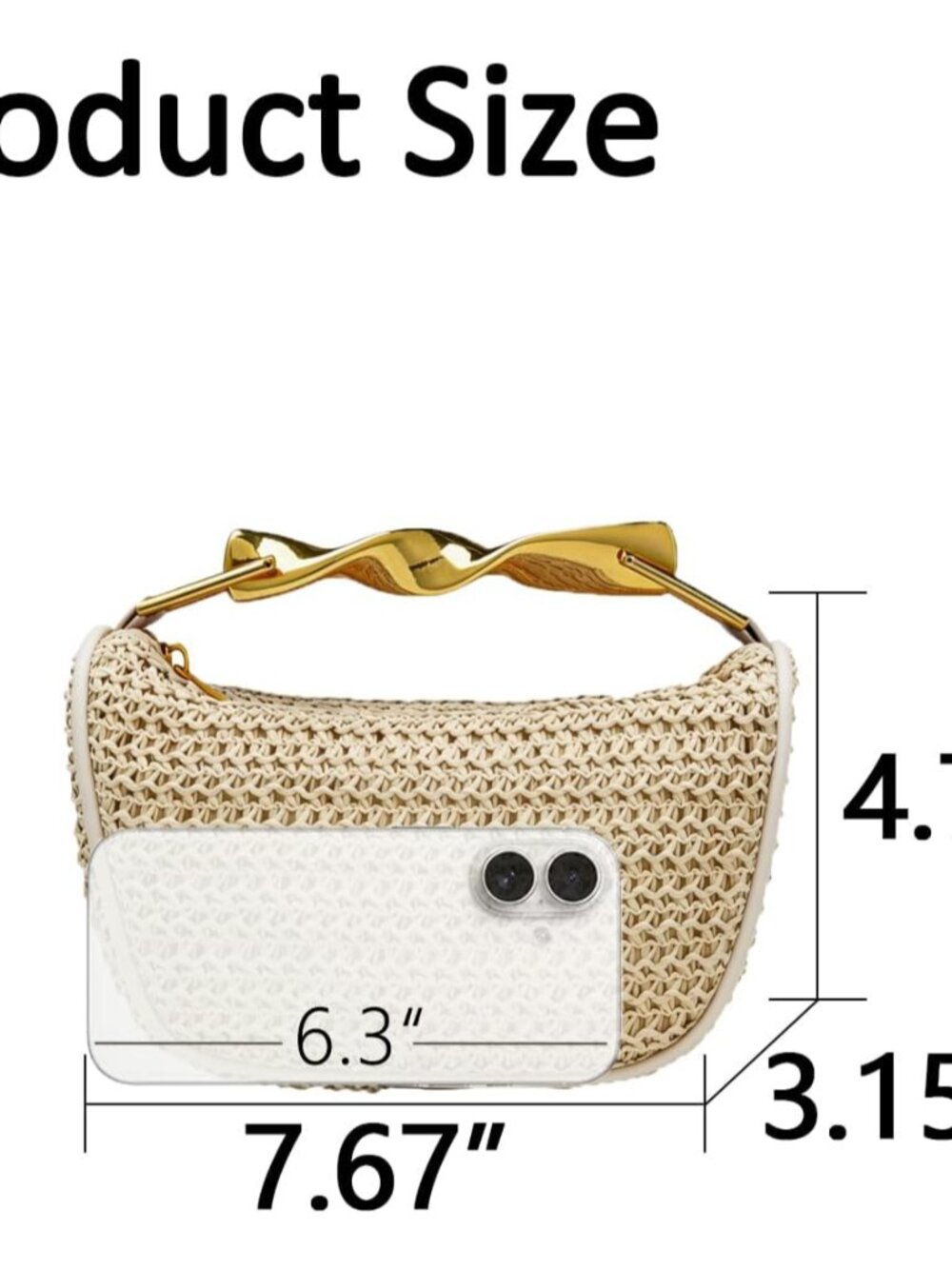 Mini Handmade Straw Crossbody Bags for Women Summer Beach Satchel Purse Fashion - Picture 6 of 6